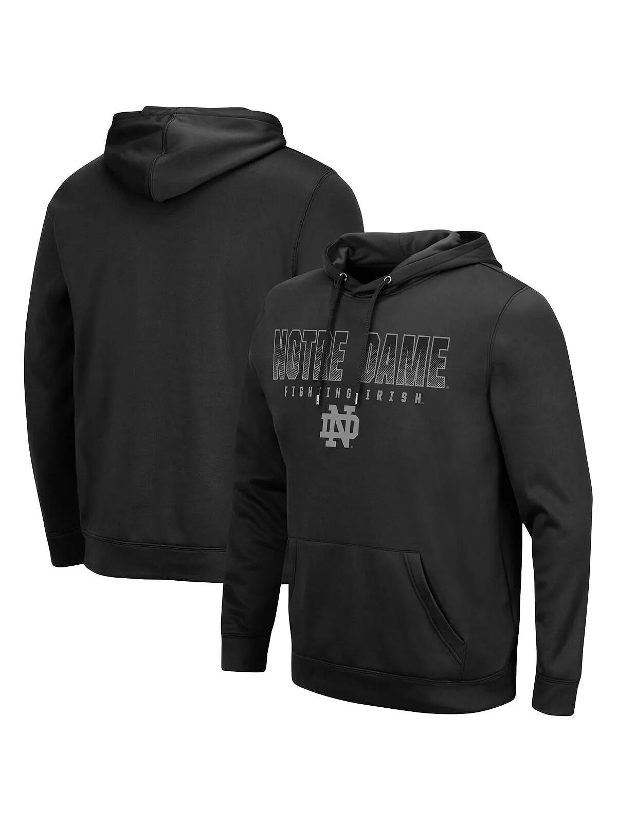 Мужской черный пуловер с капюшоном Notre Dame Fighting Irish Blackout 3.0 Colosseum — изображение 1 из 3