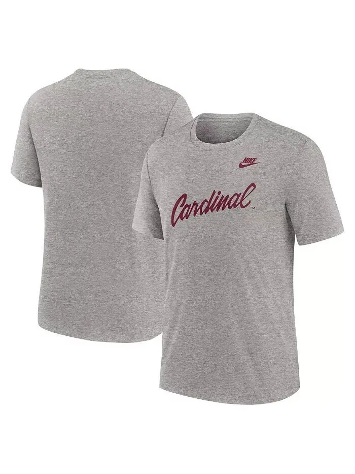 Футболка мужская серо-лиловая Stanford Cardinal Blitz Evergreen Legacy Primary Tri-Blend Nike — изображение 1 из 3