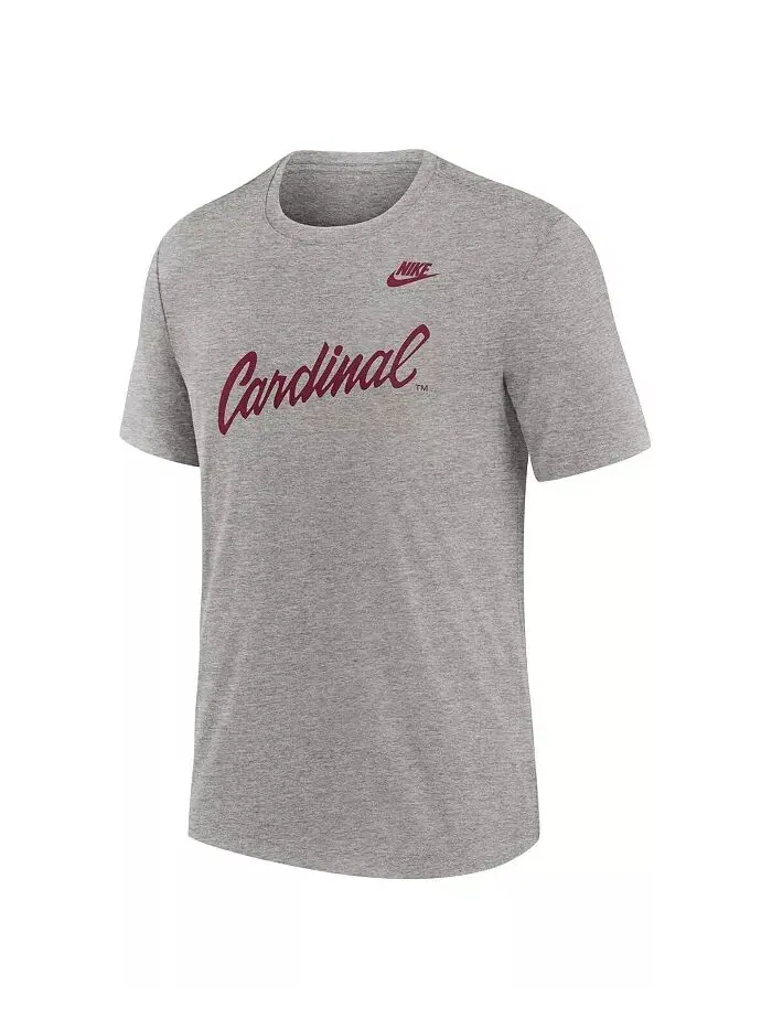Футболка мужская серо-лиловая Stanford Cardinal Blitz Evergreen Legacy Primary Tri-Blend Nike — изображение 3 из 3