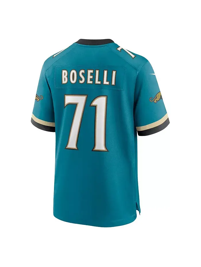 Мужская футболка Tony Boselli цвета морской волны Jacksonville Jaguars в ретро-стиле Prowler — изображение 2 из 3