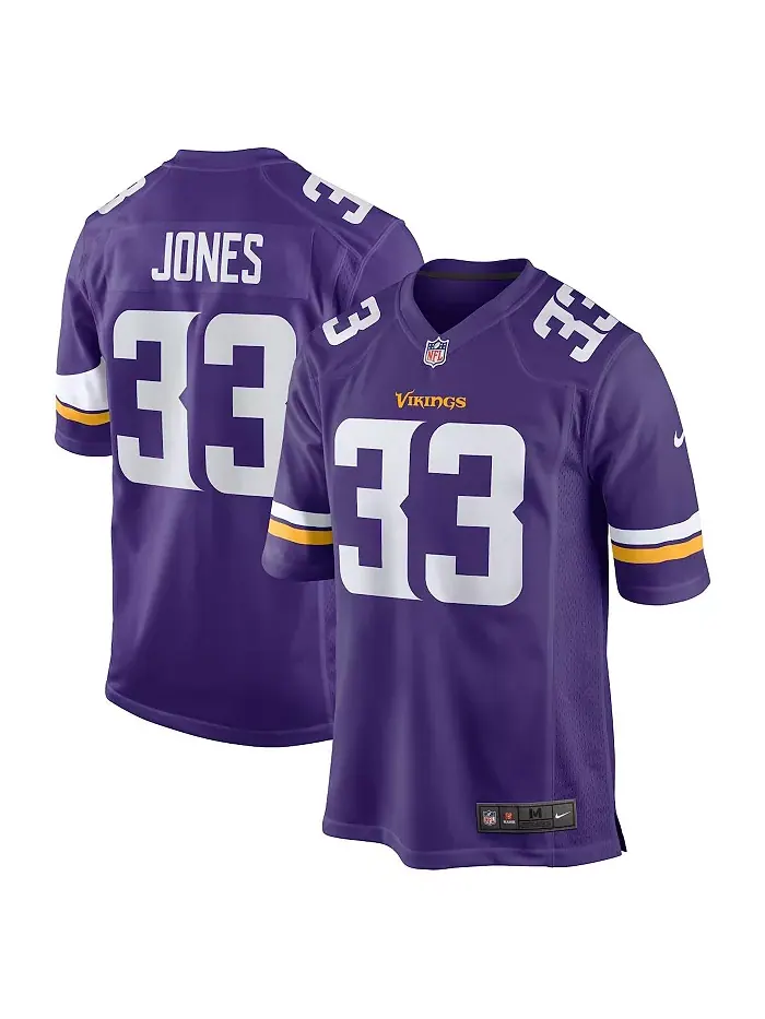 Мужская игровая футболка Aaron Jones фиолетовая Minnesota Vikings Nike — изображение 1 из 3