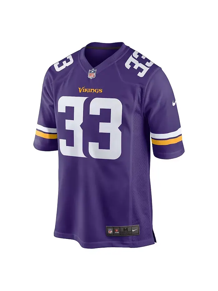 Мужская игровая футболка Aaron Jones фиолетовая Minnesota Vikings Nike — изображение 2 из 3