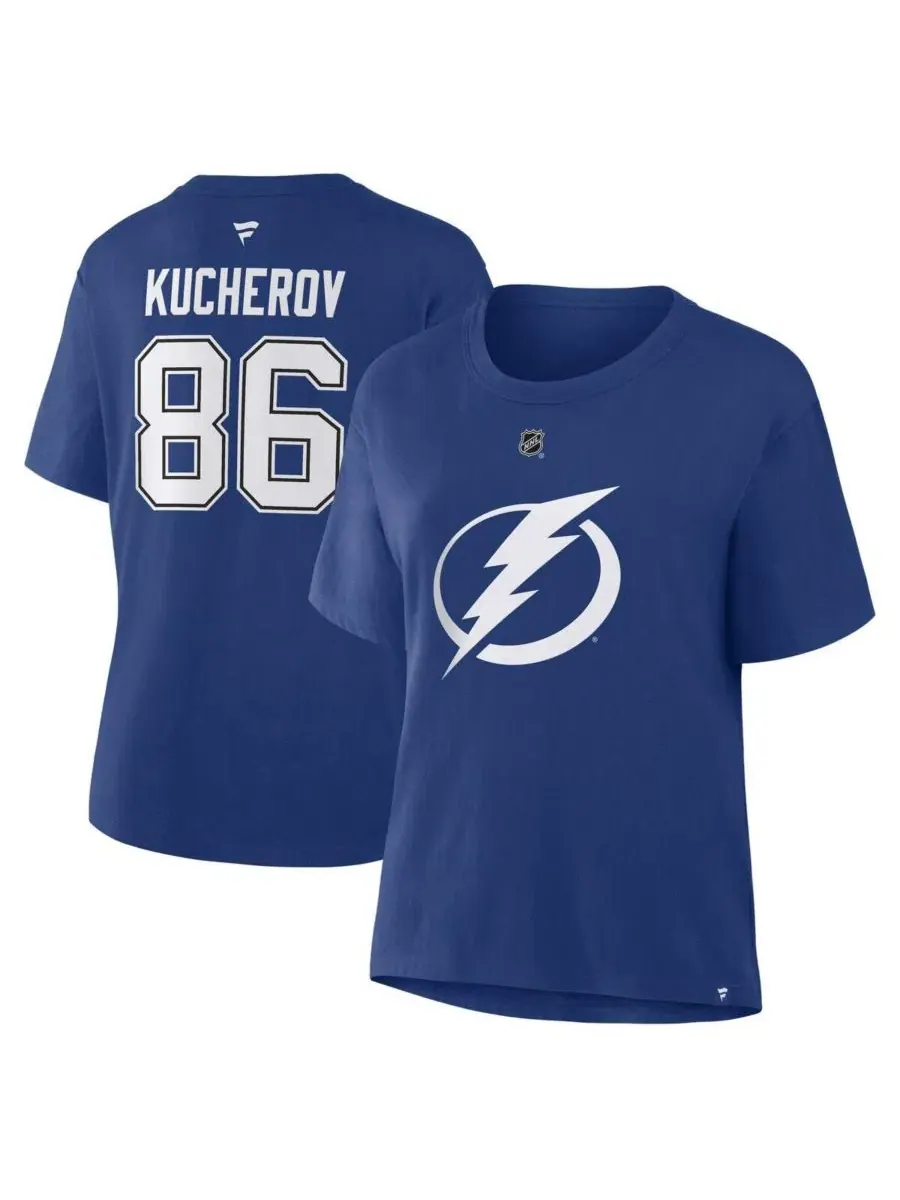 Футболка с принтом Nikita Kucherov Fanatics — изображение 1 из 3, синий