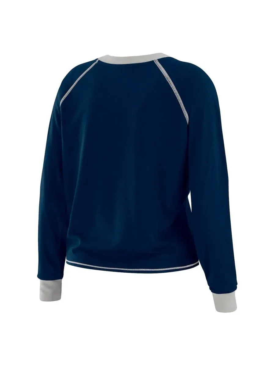 Лонгслив с завязками спереди Navy WEAR by Erin Andrews — изображение 3 из 4, темно-синий