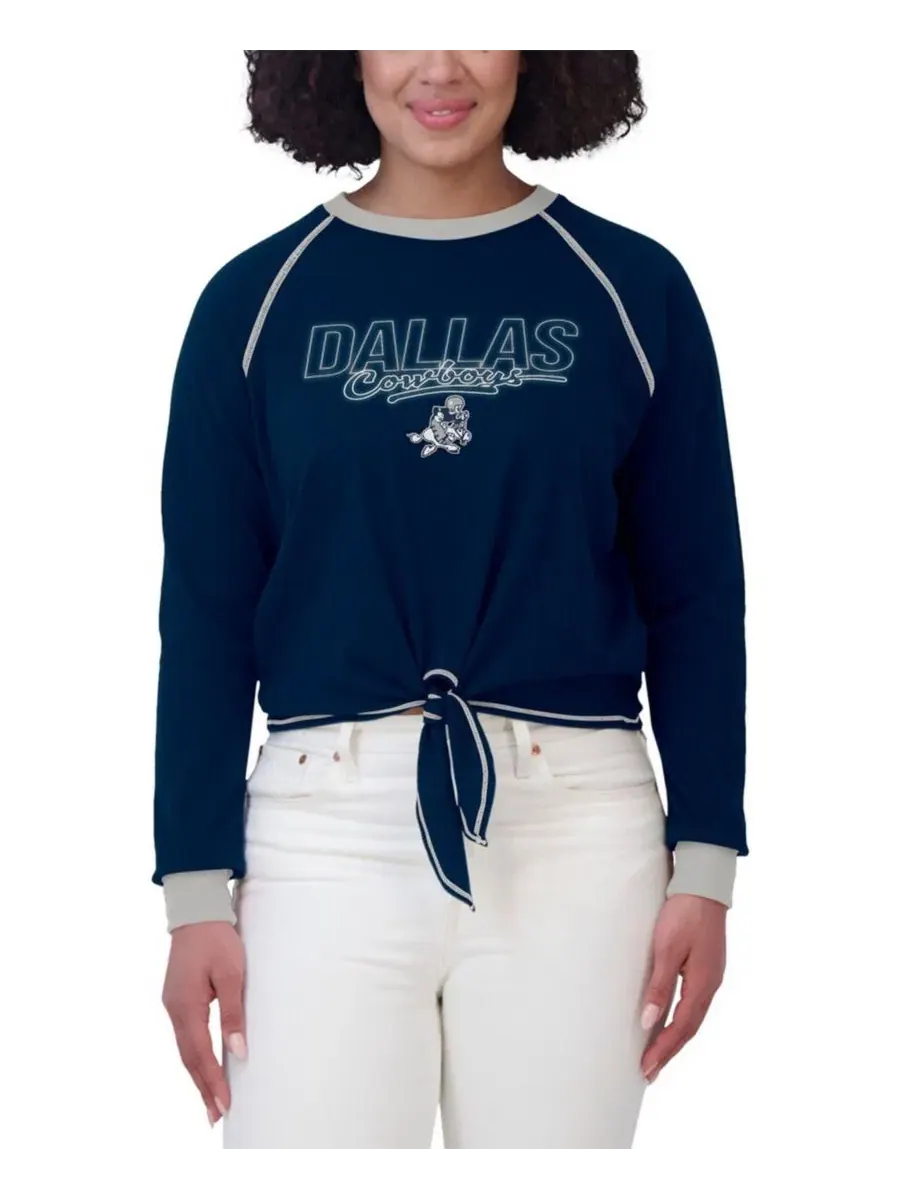 Лонгслив с завязками спереди Navy WEAR by Erin Andrews — изображение 4 из 4, темно-синий
