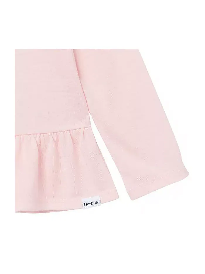 Пижамный комплект для девочек Toddler Girls 2-Piece Peplum Pajama Set Gerber — изображение 5 из 8