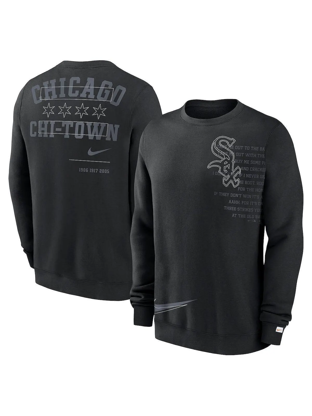 Мужской черный флисовый пуловер свитшот Chicago White Sox Statement Ball Game Nike