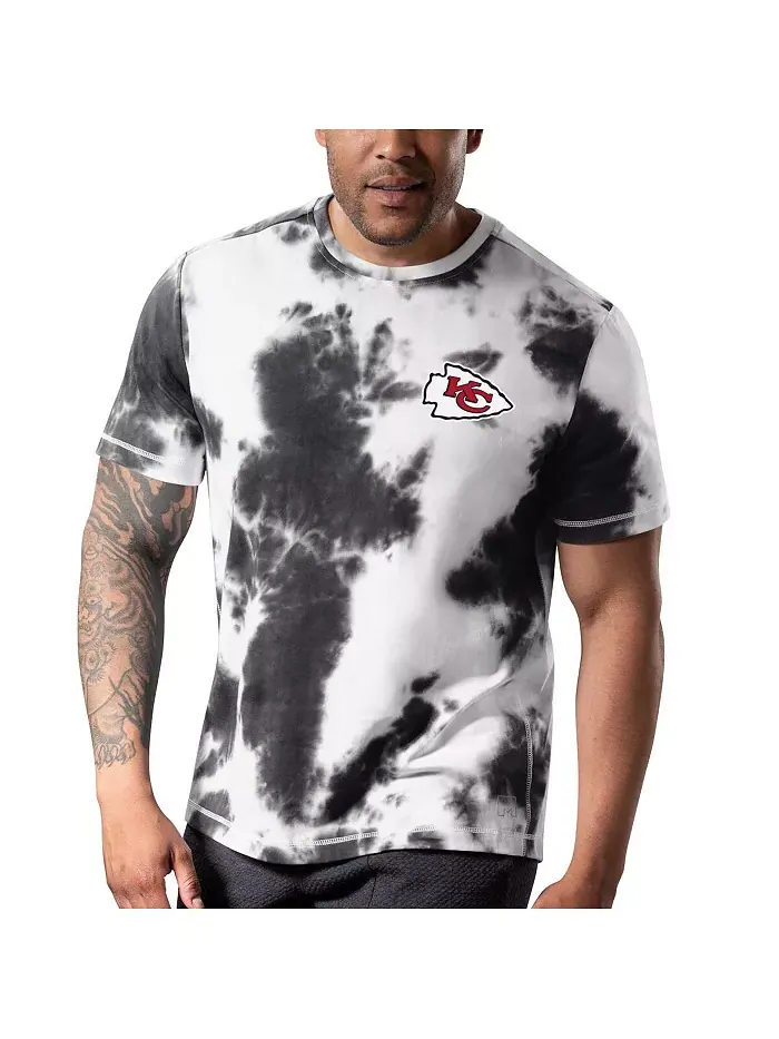 Мужская черная футболка Kansas City Chiefs в стиле тай-дай Freestyle MSX by Michael Strahan — изображение 1 из 3