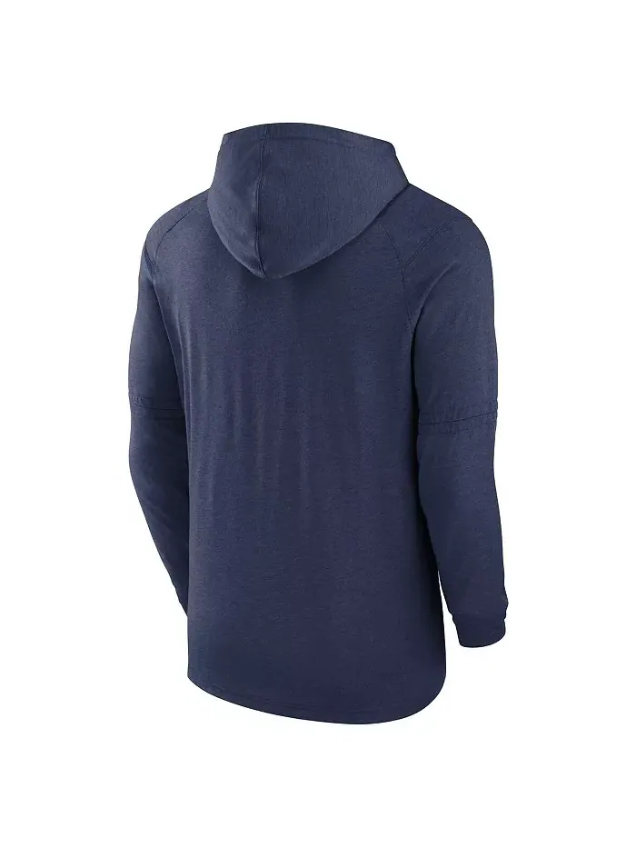 Мужская худи из трикотажа с эффектом хизер в цвете navy из коллекции Authentic Collection Houston — изображение 2 из 3