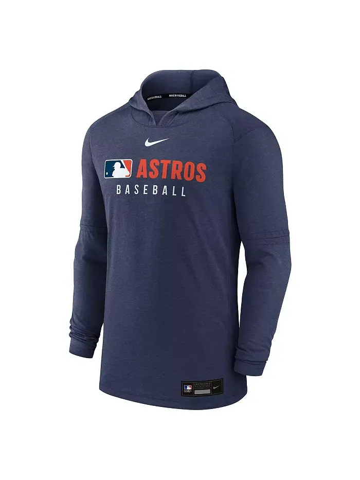 Мужская худи из трикотажа с эффектом хизер в цвете navy из коллекции Authentic Collection Houston — изображение 3 из 3
