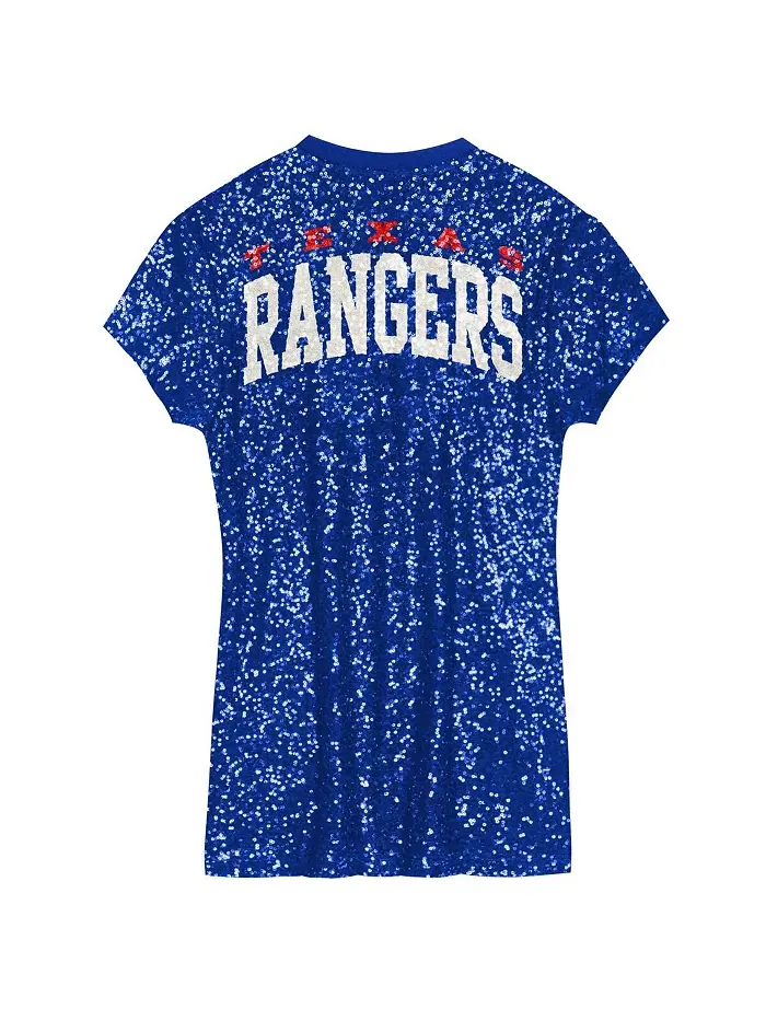Платье для девочек дошкольного возраста Royal Texas Rangers с V-образным вырезом и пайетками — изображение 3 из 3