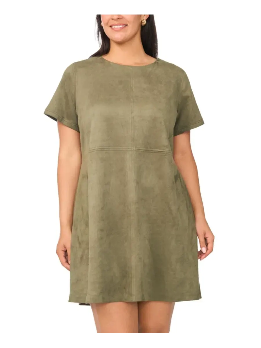 Платье-трапеция с открытыми швами, модель Plus Size Paneled Exposed Stitching Shift Mini Dress — изображение 2 из 5