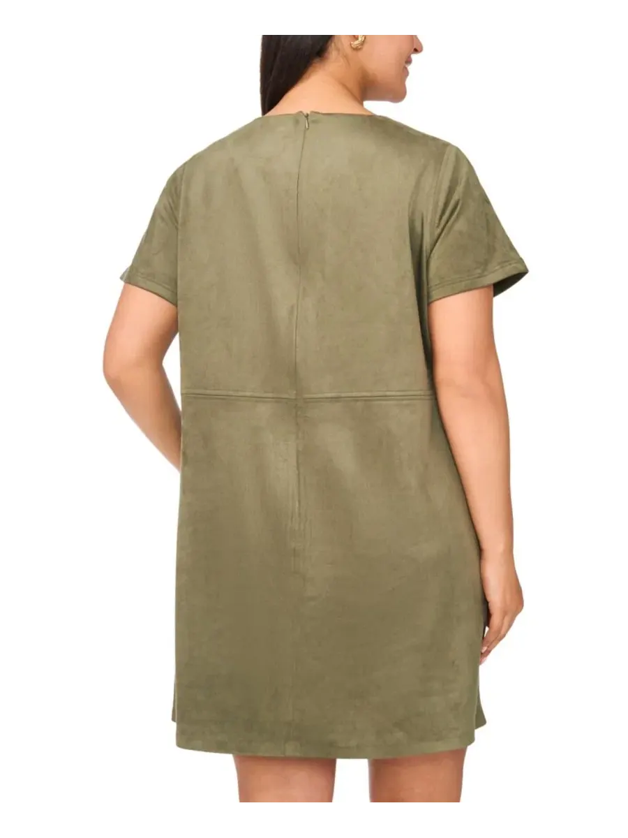 Платье-трапеция с открытыми швами, модель Plus Size Paneled Exposed Stitching Shift Mini Dress — изображение 4 из 5