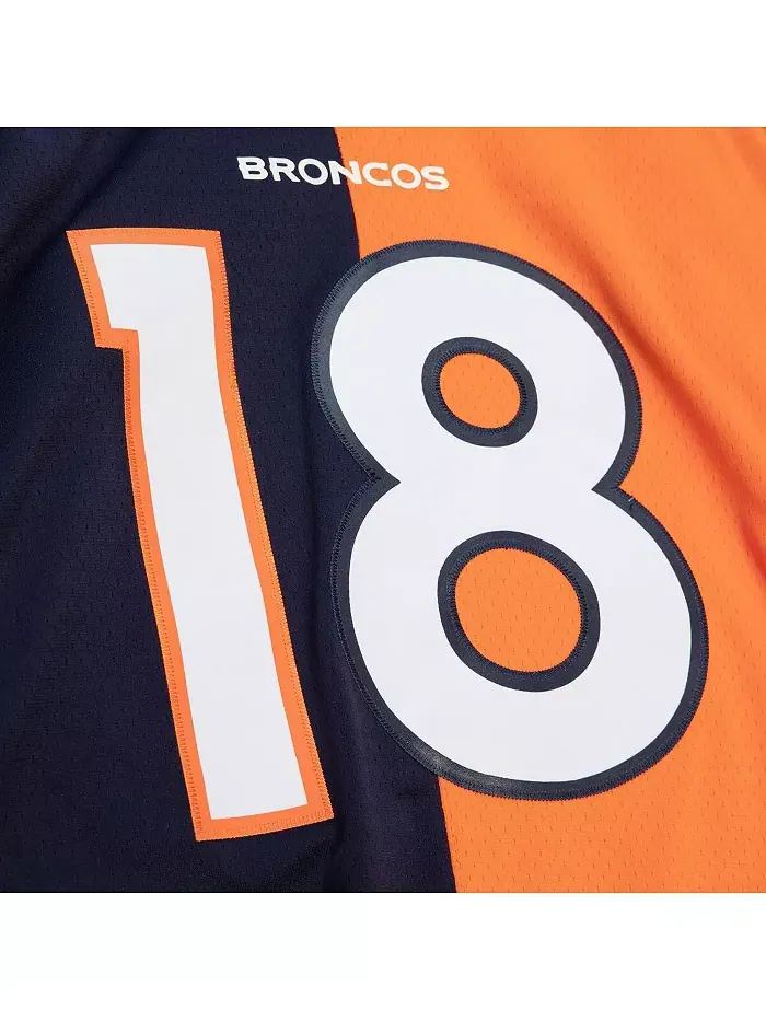 Мужская реплика джерси Denver Broncos 2015 Split Legacy в цветах Navy и Orange с именем Peyton — изображение 2 из 4