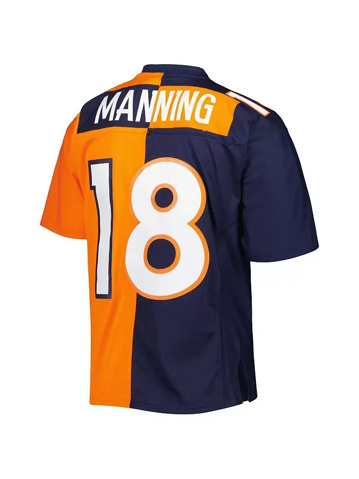 Мужская реплика джерси Denver Broncos 2015 Split Legacy в цветах Navy и Orange с именем Peyton — изображение 3 из 4