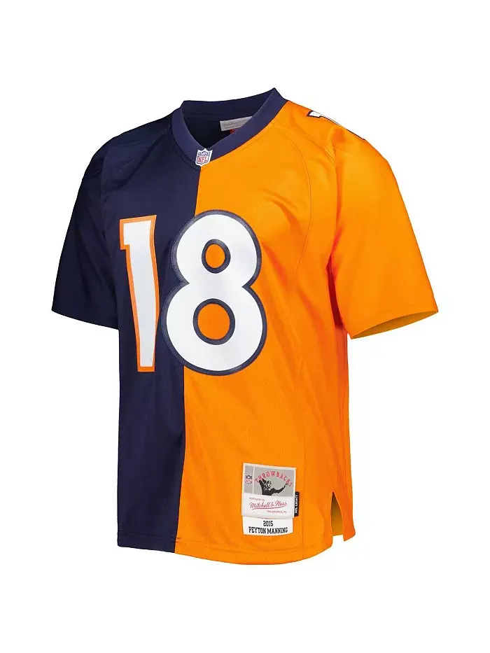 Мужская реплика джерси Denver Broncos 2015 Split Legacy в цветах Navy и Orange с именем Peyton — изображение 4 из 4