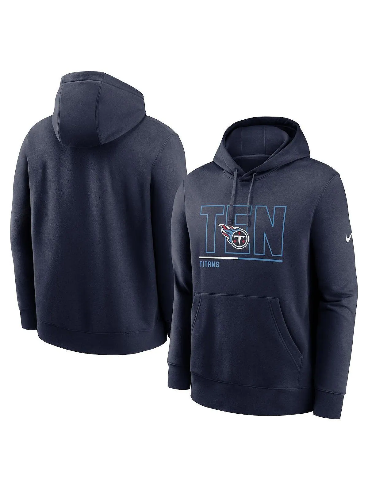 Мужская темно-синяя флисовая толстовка с капюшоном tennessee titans city code club Nike — изображение 1 из 3, темно-синий