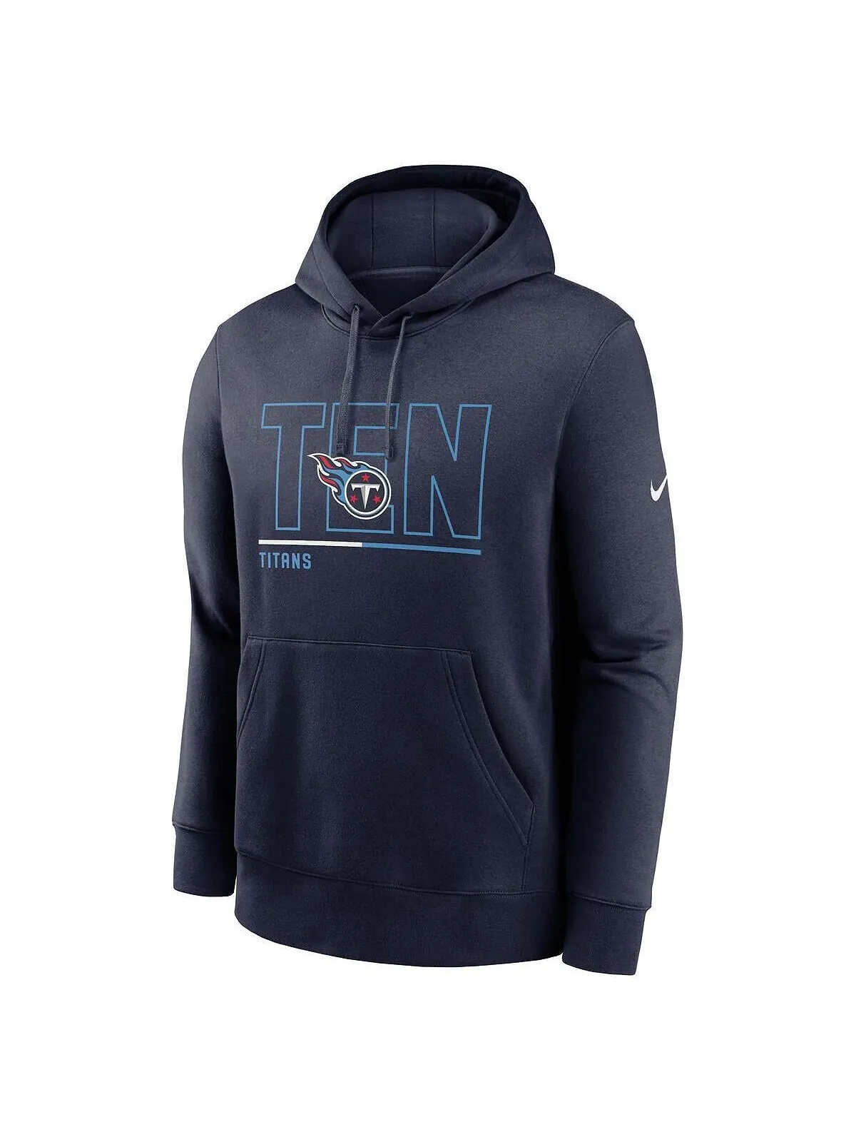 Мужская темно-синяя флисовая толстовка с капюшоном tennessee titans city code club Nike — изображение 3 из 3, темно-синий