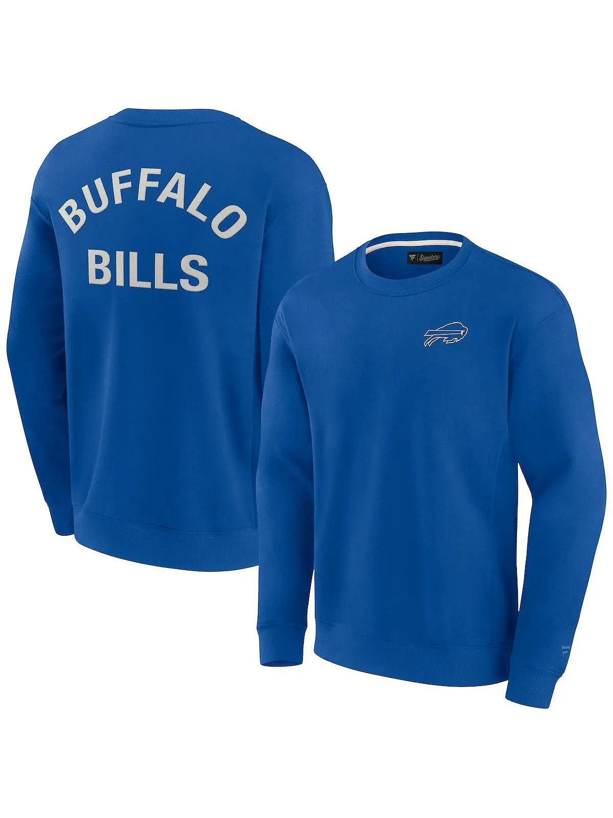 Мужской и женский супермягкий пуловер Royal Buffalo Bills, свитшот с круглым вырезом Fanatics — изображение 1 из 3