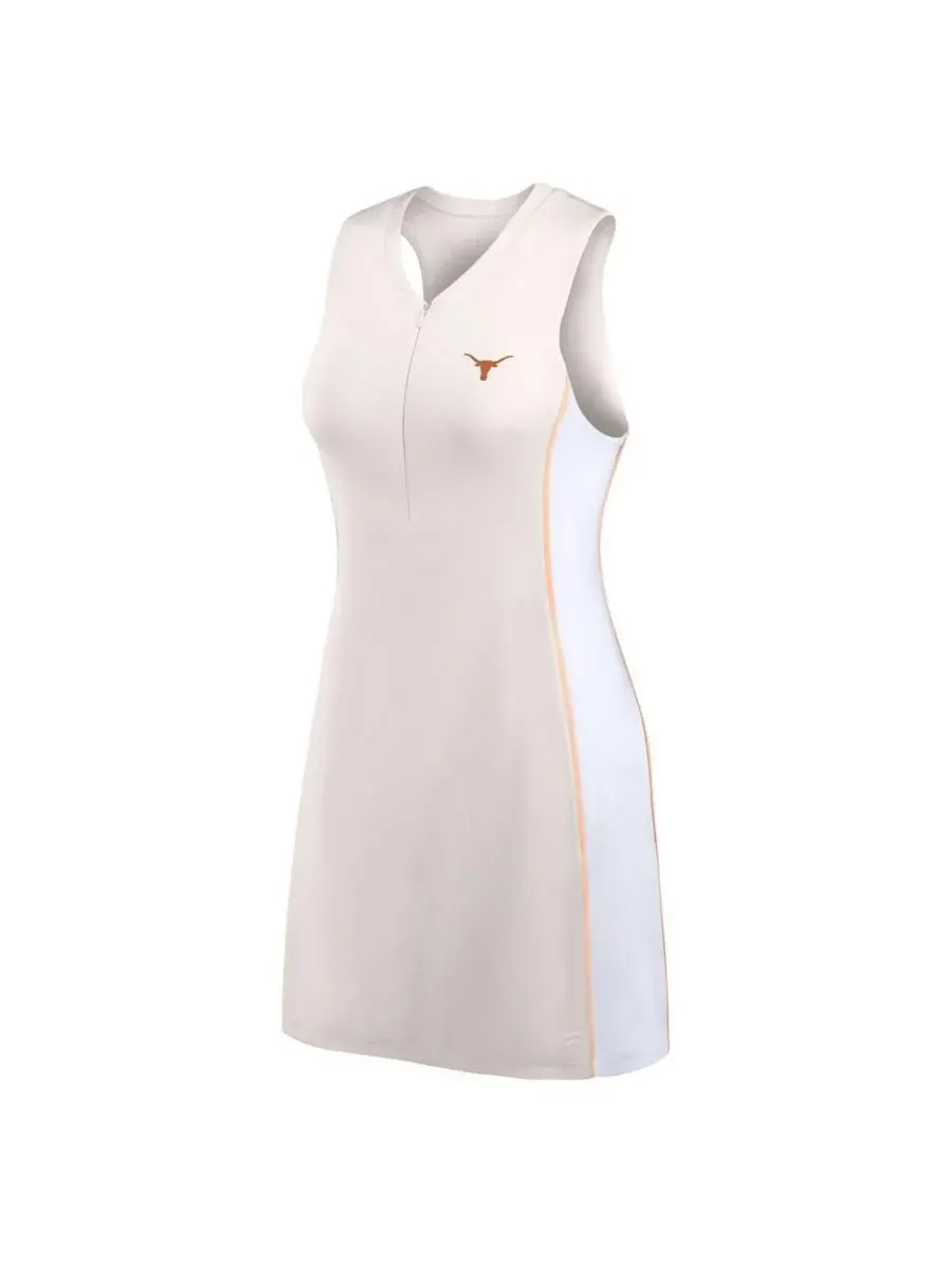 Fanatics Женское белое спортивное платье Texas Longhorns Studio Boost с застежкой-молнией до — изображение 2 из 4