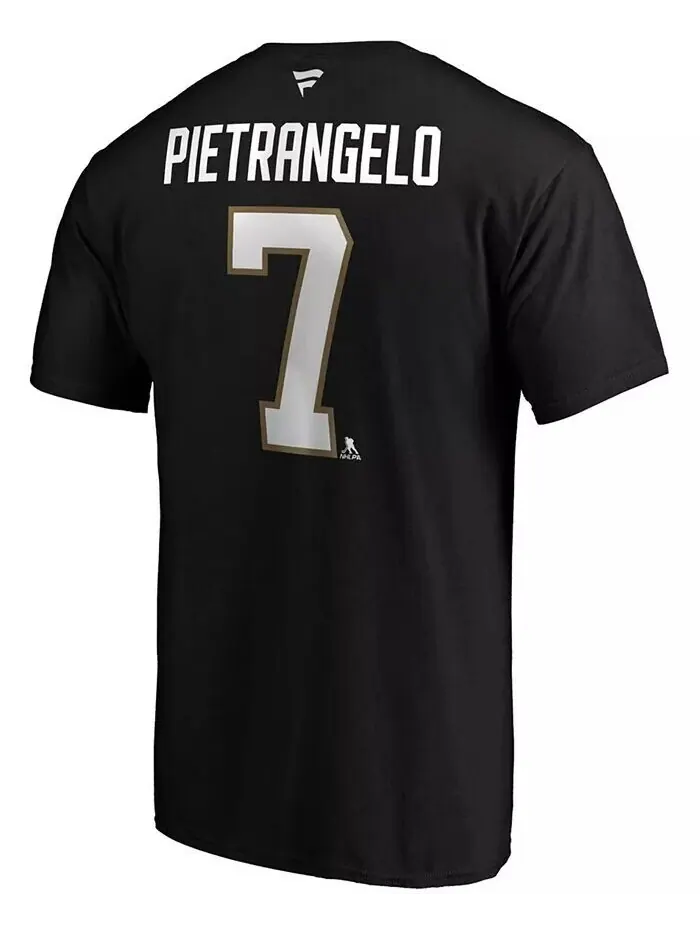Мужская черная футболка с именем и номером Alex Pietrangelo Vegas Golden Knights Fanatics — изображение 3 из 3