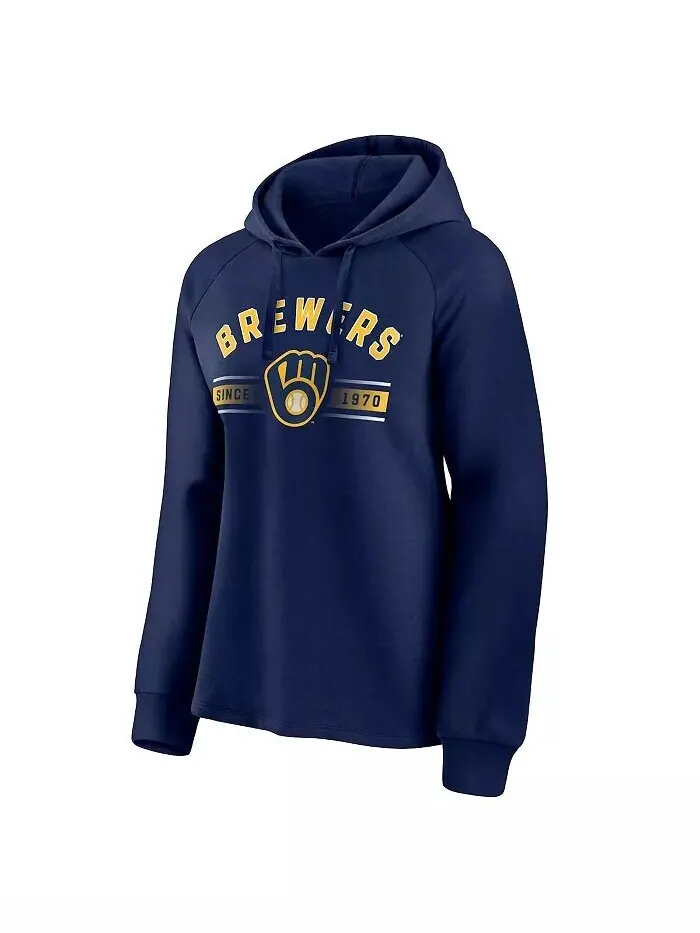 Женский темно-синий пуловер с капюшоном Milwaukee Brewers Perfect Play реглан Fanatics — изображение 3 из 3