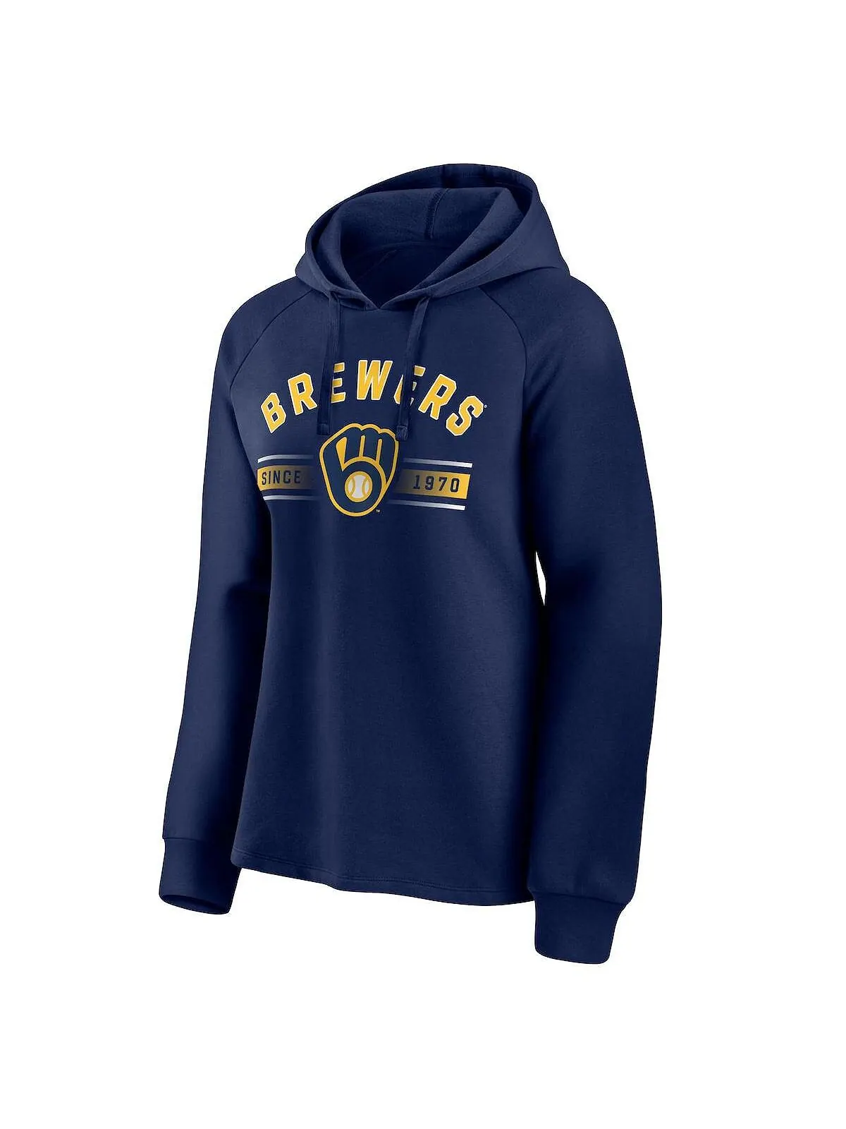 Женский темно-синий пуловер с капюшоном с логотипом Milwaukee Brewers Perfect Play реглан Fanatics — изображение 3 из 3