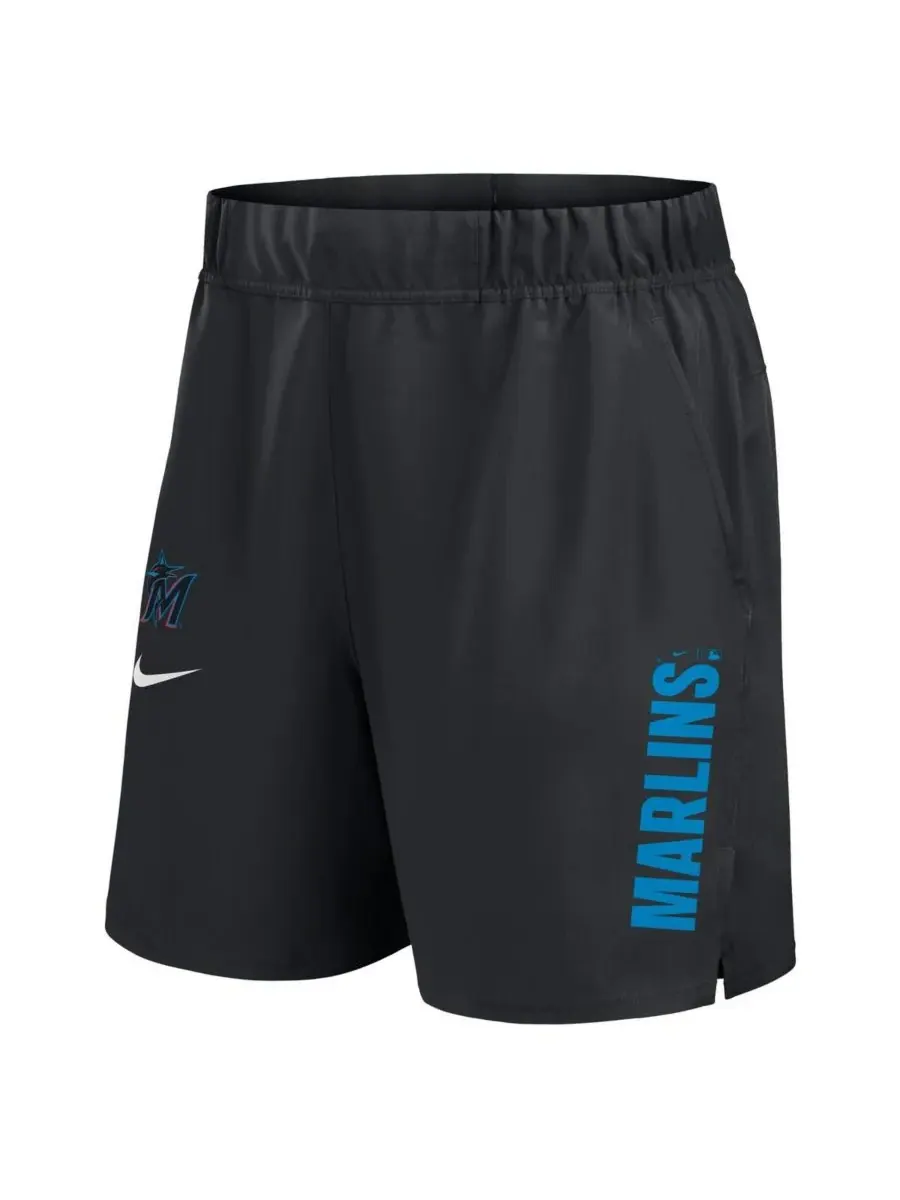 Nike Мужские черные тканые спортивные шорты Miami Marlins Victory Performance Shorts — изображение 2 из 3, черный
