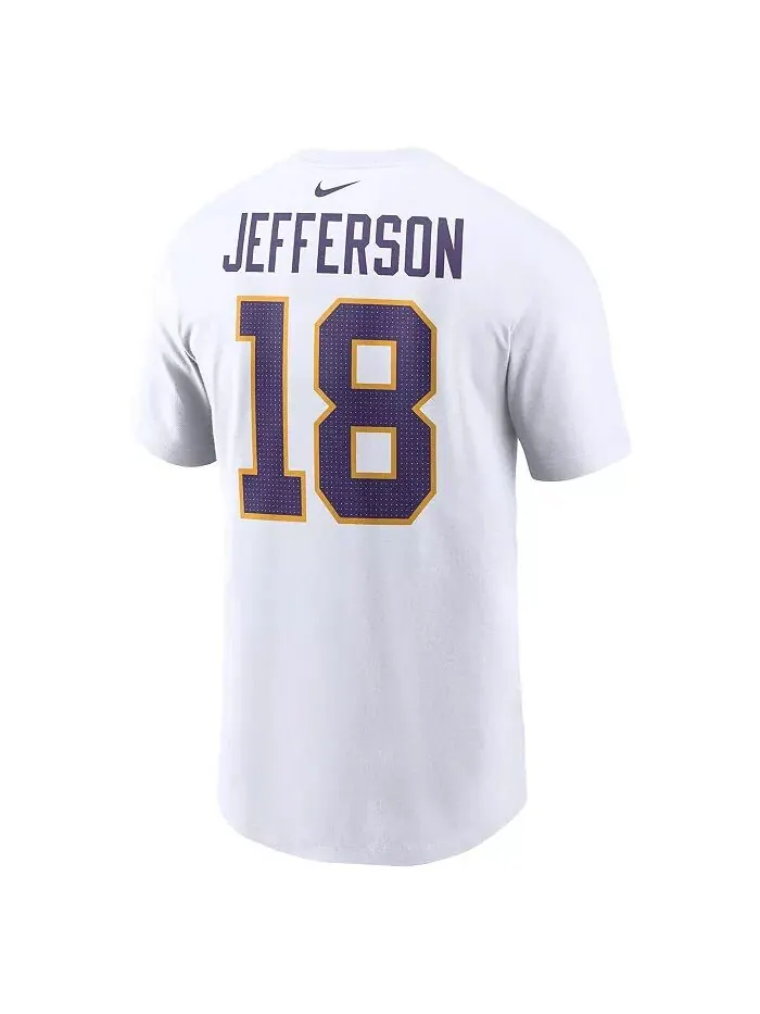 Мужская футболка с именем Джастина Джефферсона Уайта из Minnesota Vikings Nike — изображение 3 из 3