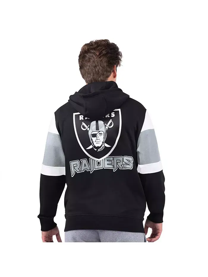 Мужская черная худи Extreme Full-Zip с логотипом Las Vegas Raiders Starter — изображение 2 из 2