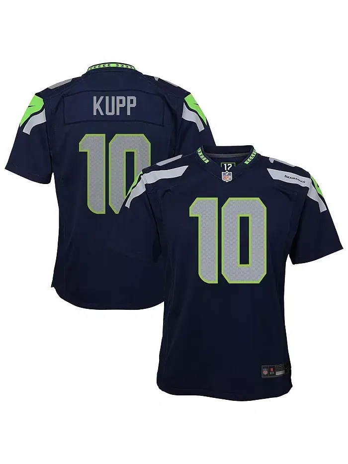 Футболка игровая команды Seattle Seahawks Cooper Kupp College Navy для подростков Nike — изображение 1 из 3