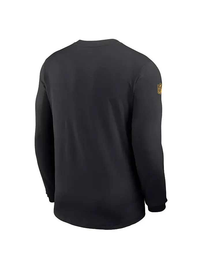 Мужская черная футболка с длинным рукавом Minnesota Vikings Sideline Coach UV Performance Nike — изображение 3 из 3