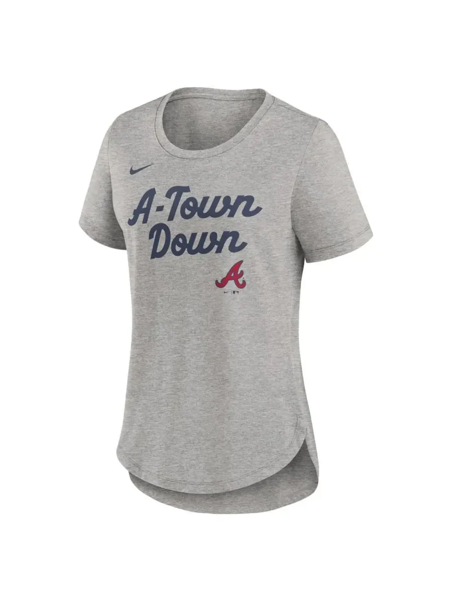 Nike Женская футболка Atlanta Braves Script Tri-Blend серого цвета — изображение 3 из 3, серый