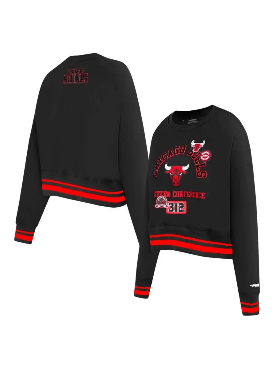 Pro Standard Женская черная укороченная толстовка Chicago Bulls Area Code — изображение 1 из 4, черный