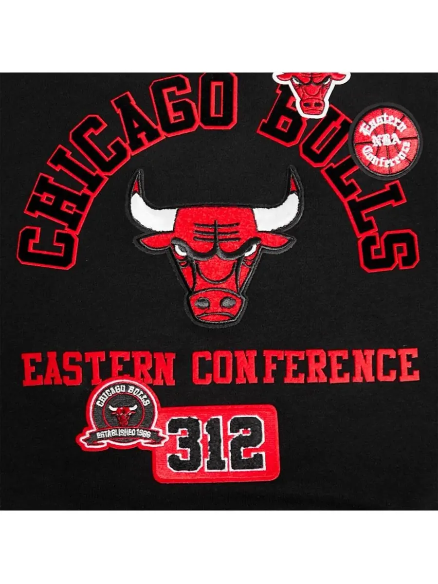 Pro Standard Женская черная укороченная толстовка Chicago Bulls Area Code — изображение 2 из 4, черный