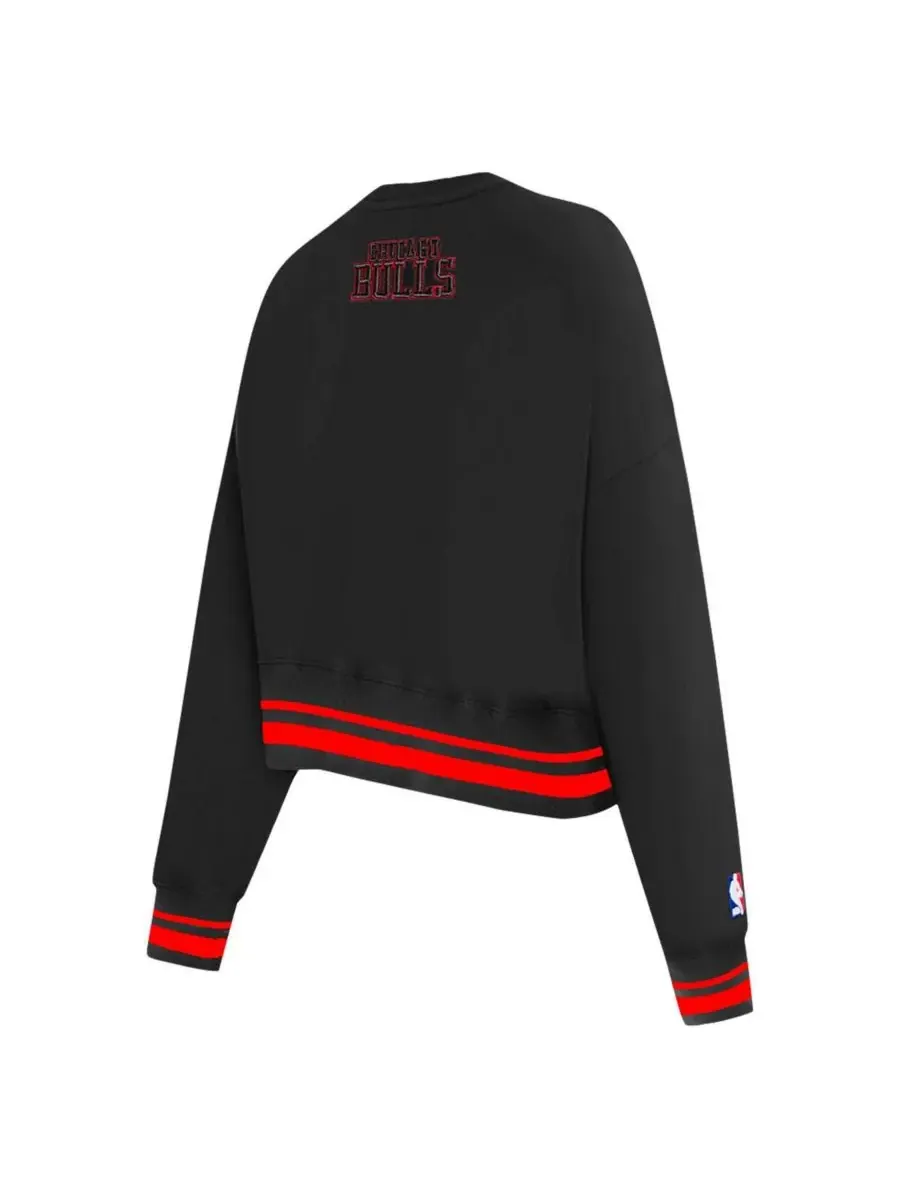 Pro Standard Женская черная укороченная толстовка Chicago Bulls Area Code — изображение 3 из 4, черный