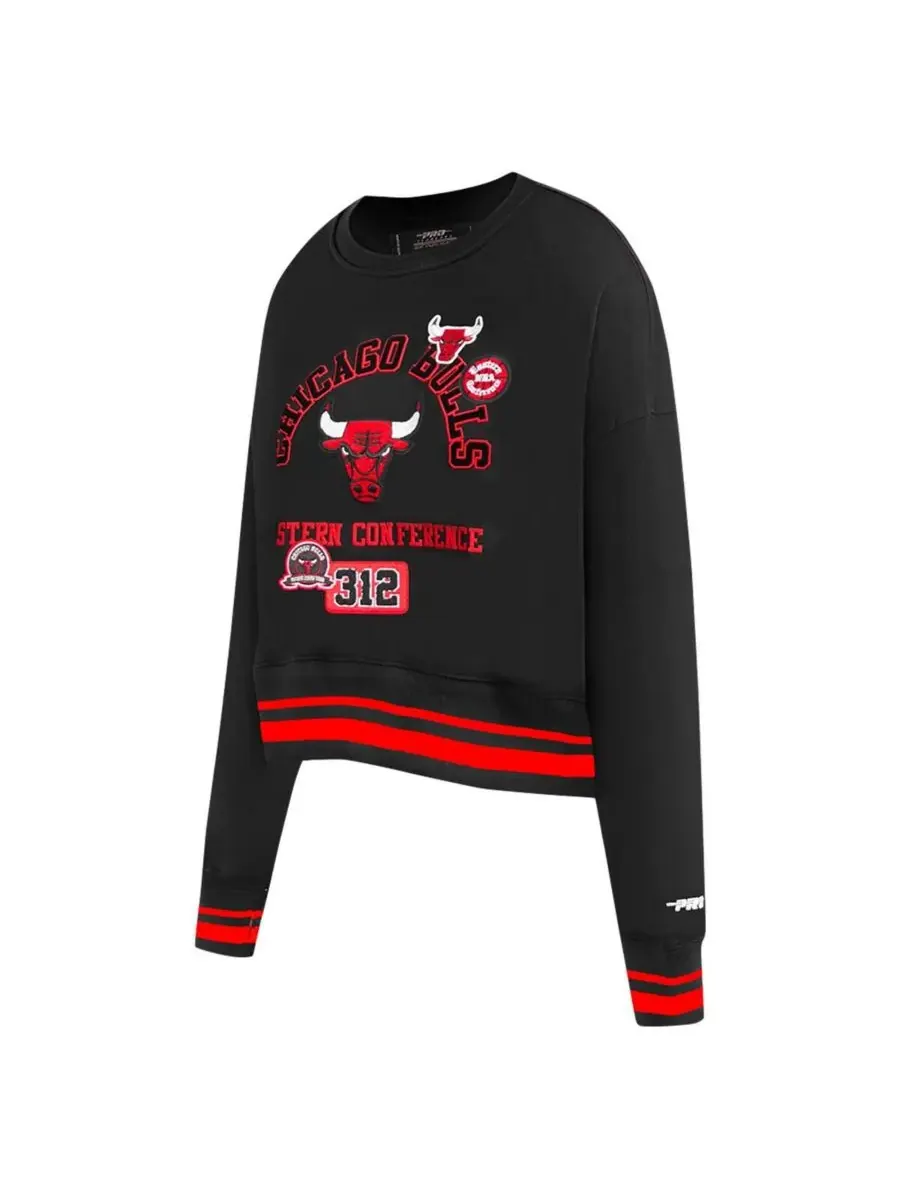 Pro Standard Женская черная укороченная толстовка Chicago Bulls Area Code — изображение 4 из 4, черный