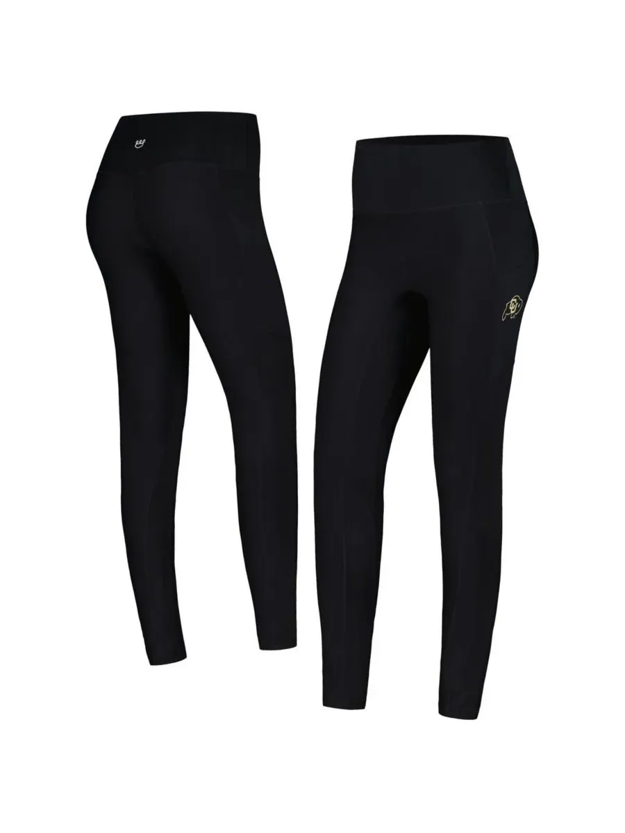 Kadyluxe Женские черные леггинсы Colorado Buffaloes 7/8 из комбинированной ткани с карманами