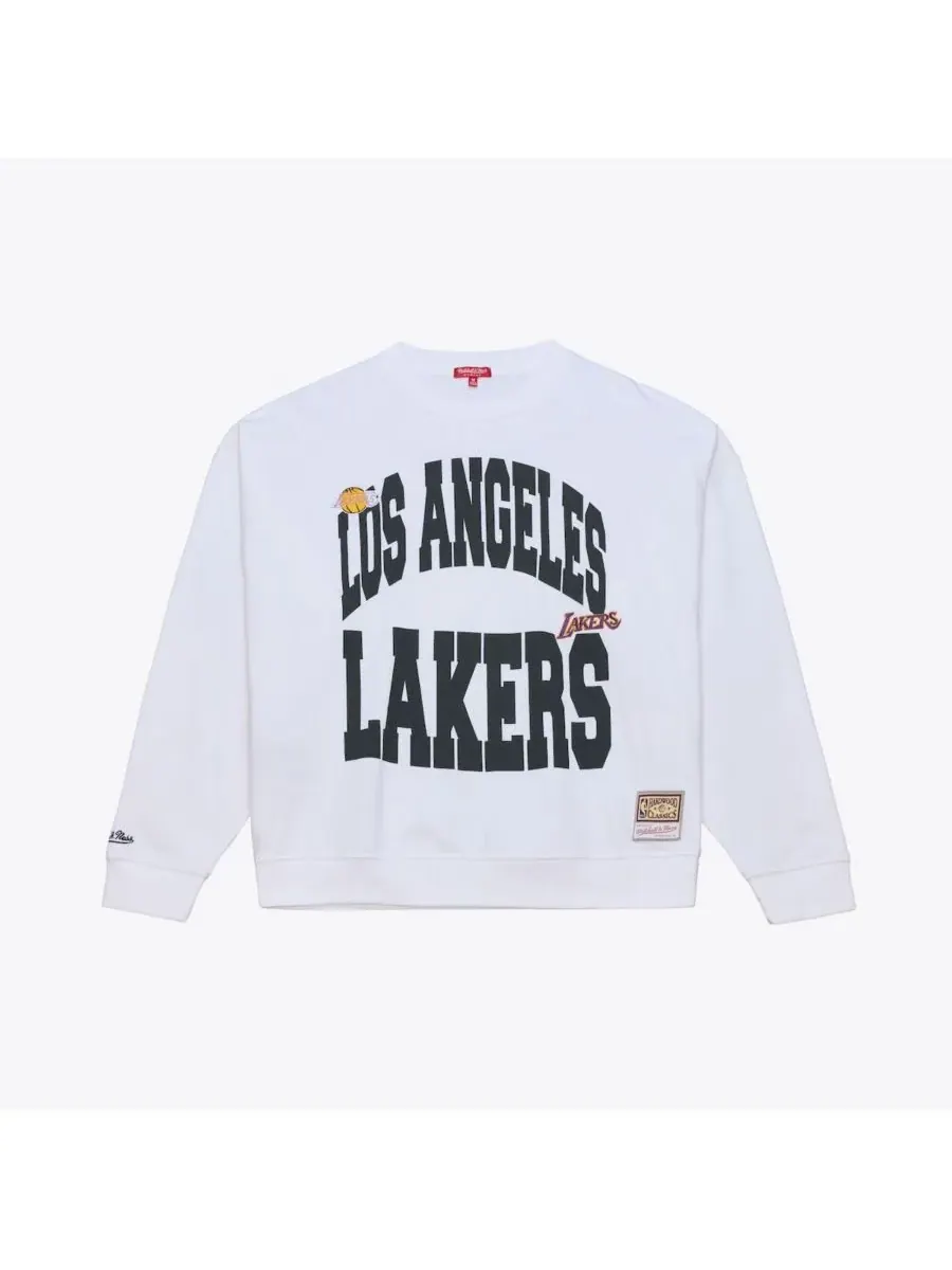Mitchell & Ness Женская белая легкая толстовка с надписью Los Angeles Lakers — изображение 1 из 4, белый