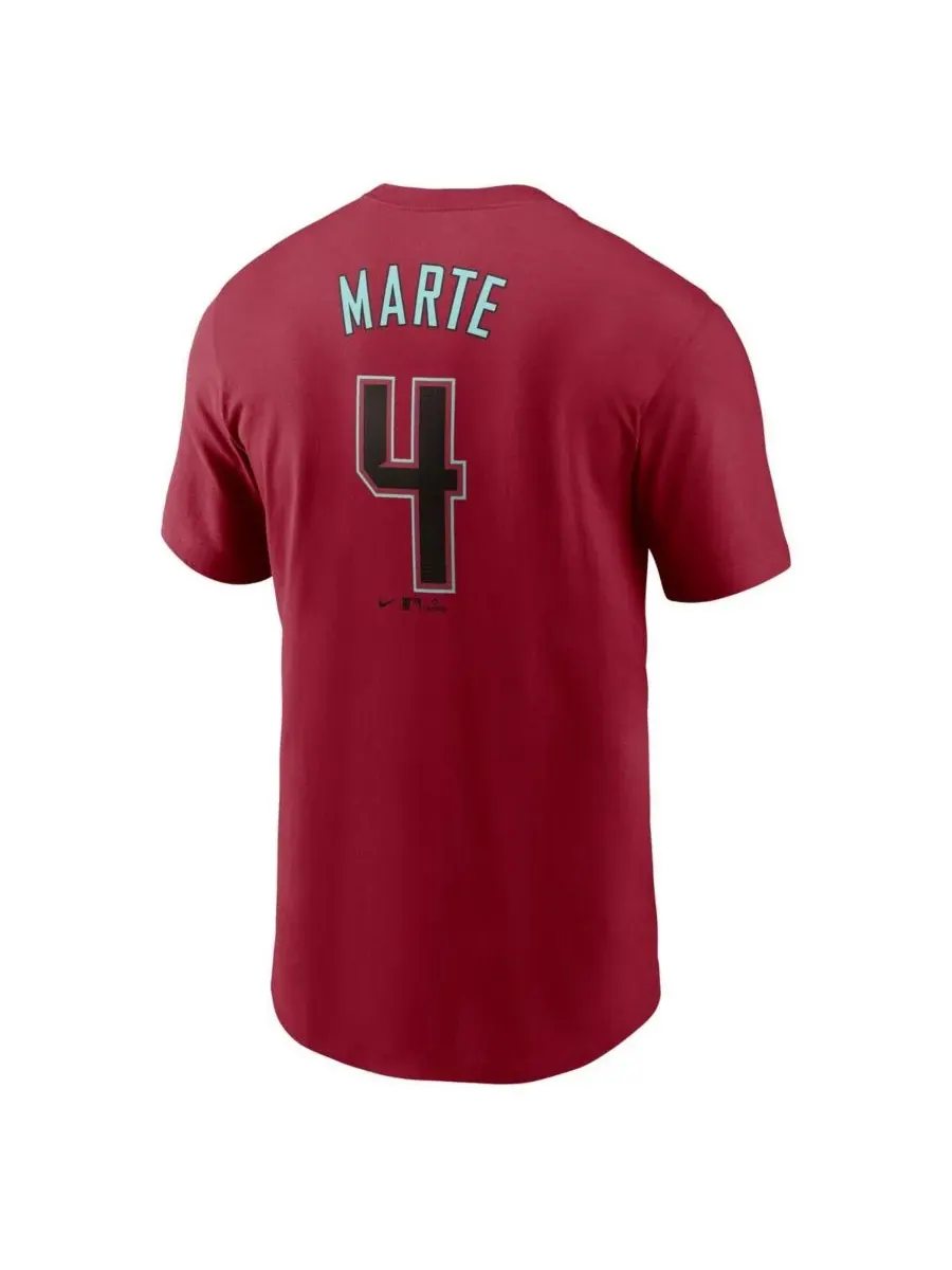 Nike Мужская футболка Ketel Marte Red Arizona Diamondbacks Fuse с именем и номером игрока — изображение 2 из 3, красный