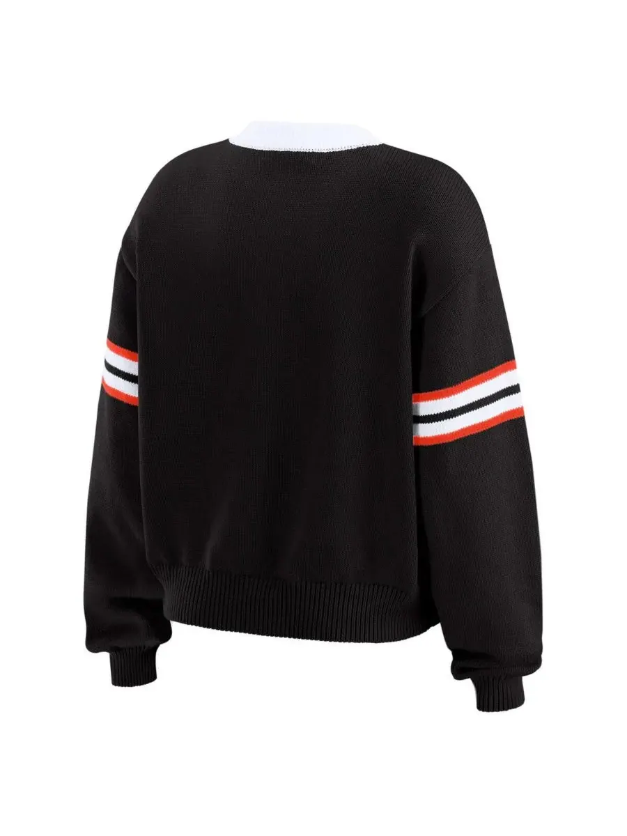 WEAR by Erin Andrews Женский черный свитер с завязками с символикой команды Cincinnati Bengals — изображение 2 из 3