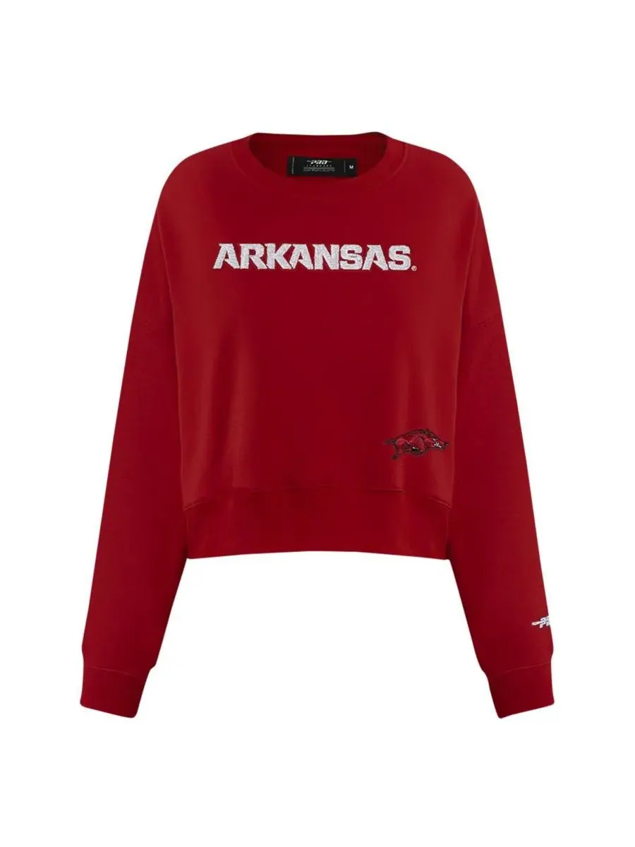 Женская укороченная толстовка свободного кроя с пайетками Cardinal Arkansas Razorbacks Pro Standard — изображение 3 из 5