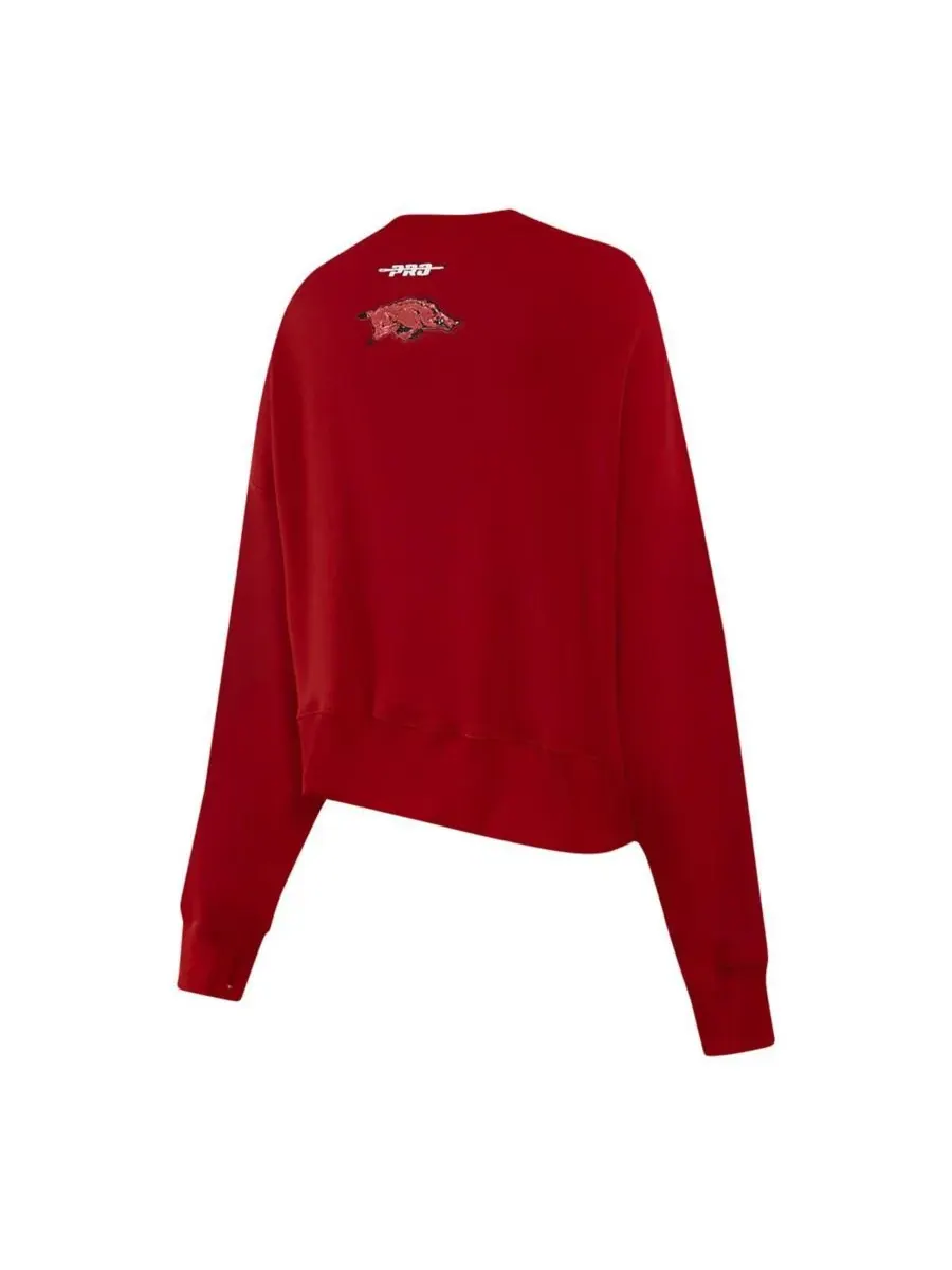 Женская укороченная толстовка свободного кроя с пайетками Cardinal Arkansas Razorbacks Pro Standard — изображение 4 из 5
