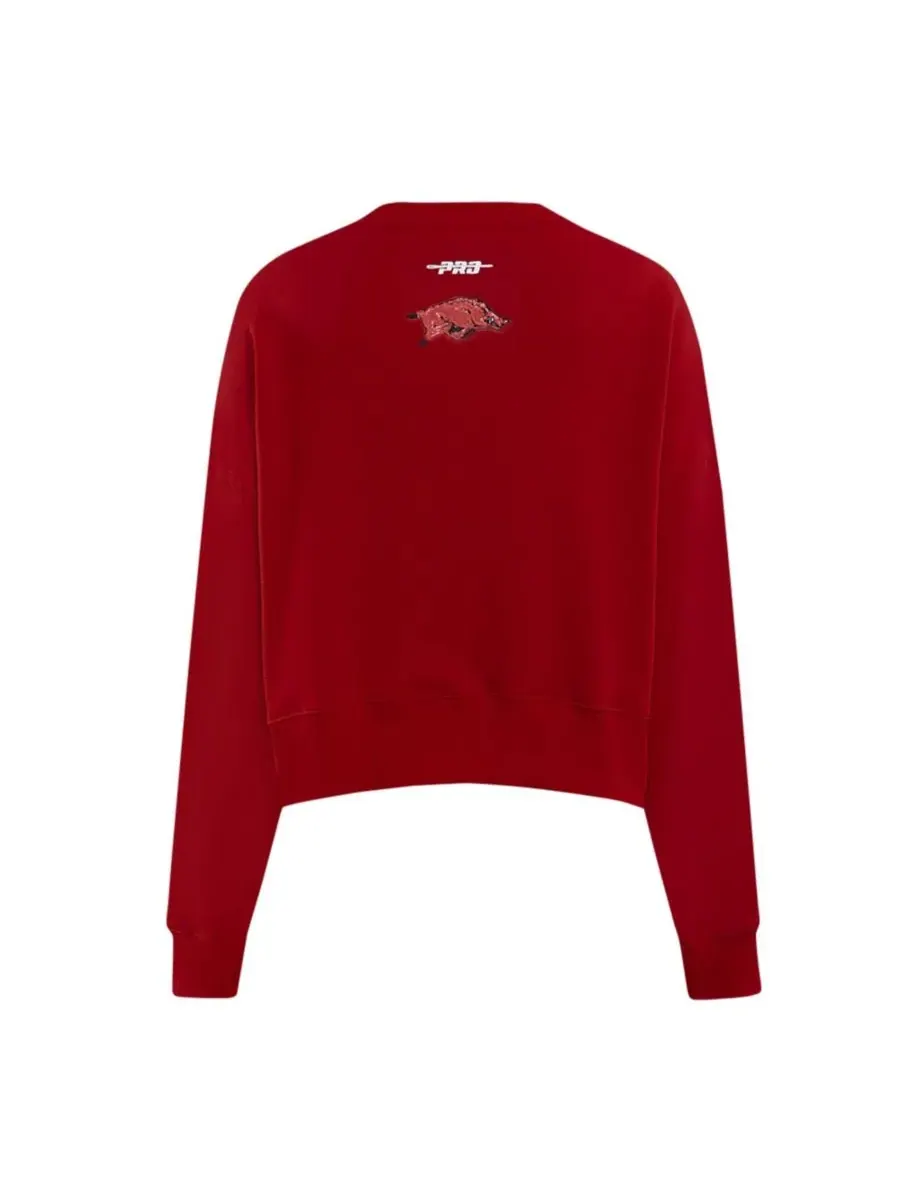 Женская укороченная толстовка свободного кроя с пайетками Cardinal Arkansas Razorbacks Pro Standard — изображение 5 из 5
