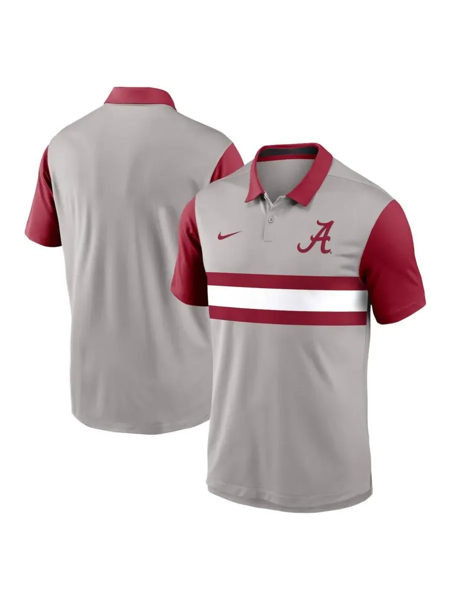 Nike Мужская серо-бордовая поло-рубашка Alabama Crimson Tide Vapor Performance — изображение 1 из 3, серый