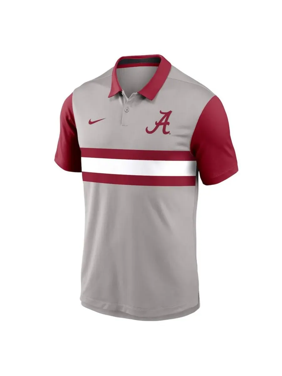 Nike Мужская серо-бордовая поло-рубашка Alabama Crimson Tide Vapor Performance — изображение 2 из 3, серый