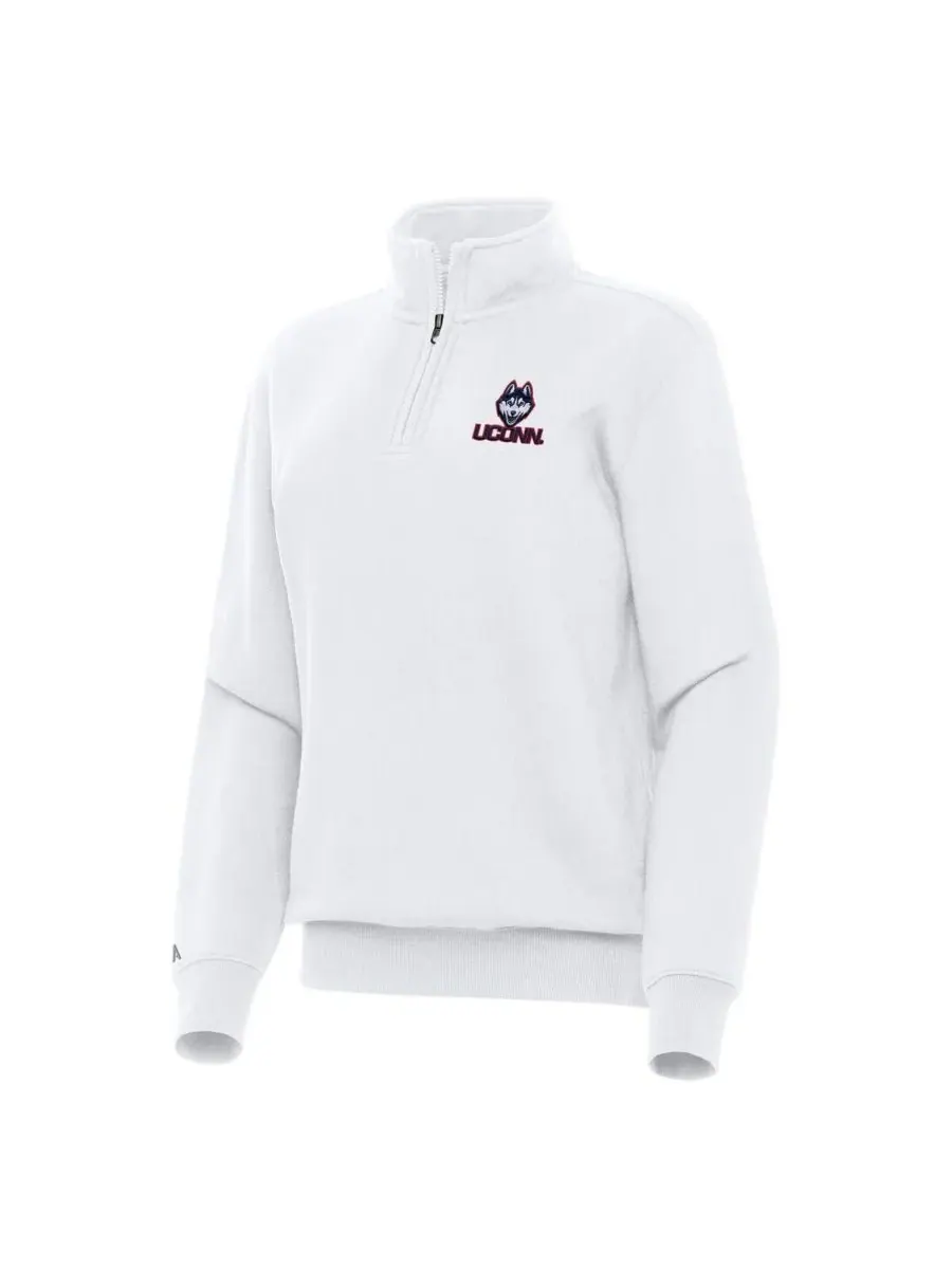 Antigua Женская белая толстовка UConn Huskies Victory с застежкой-молнией на четверть длины — изображение 1 из 1, белый