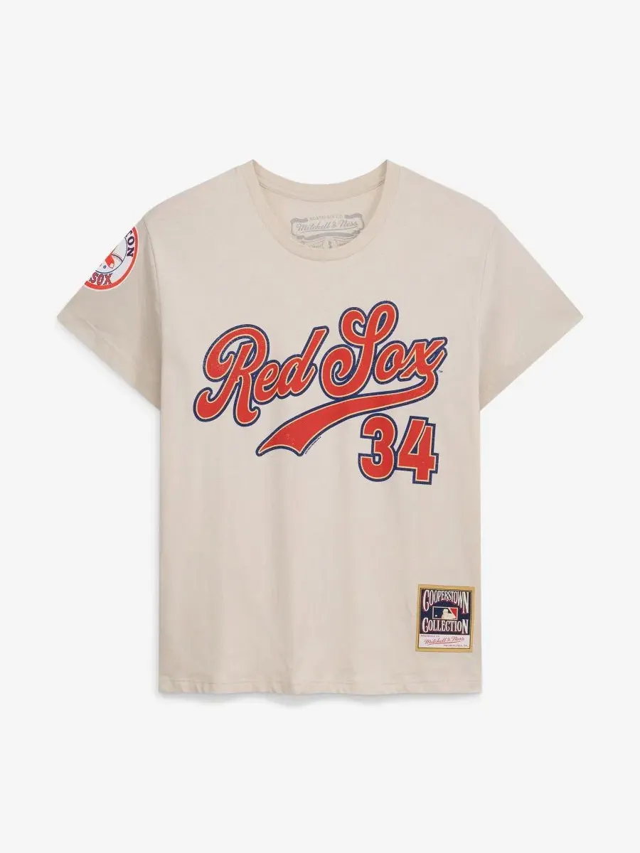Футболка с принтом David Ortiz Cooperstown Mitchell & Ness — изображение 1 из 2, бежевый