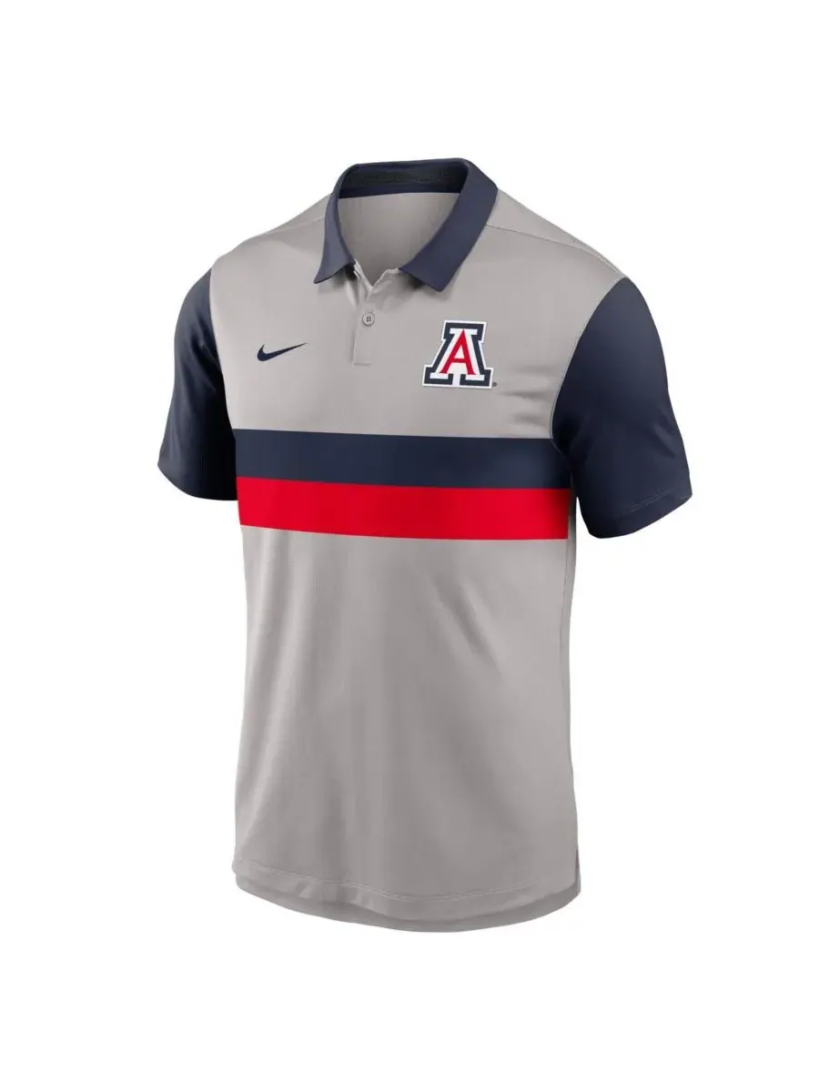 Nike Мужская серо-синяя поло-рубашка Arizona Wildcats Vapor Performance — изображение 2 из 3, серый темно-синий