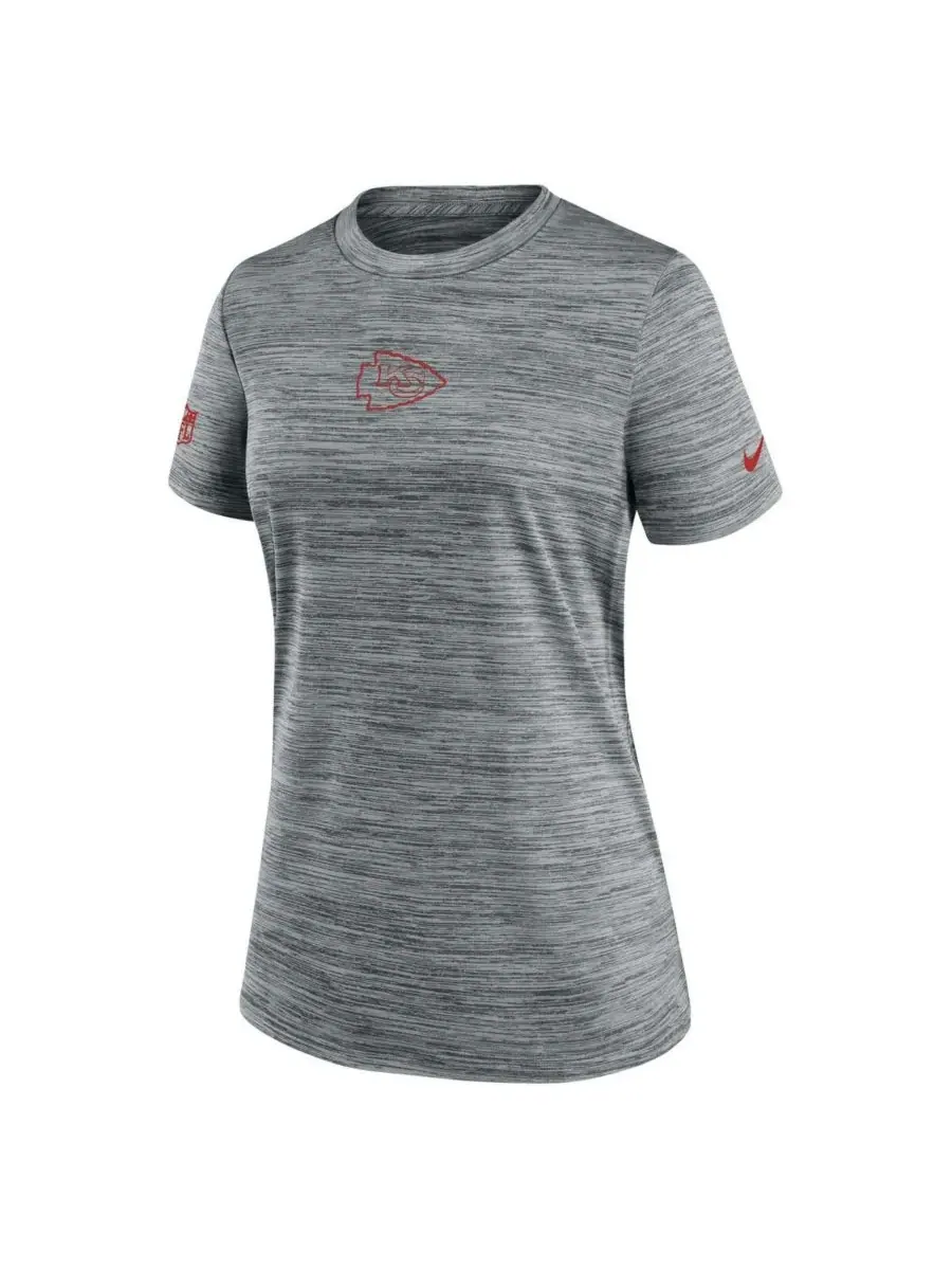 Nike Женская серая футболка Kansas City Chiefs Sideline Velocity Performance — изображение 2 из 3, серый